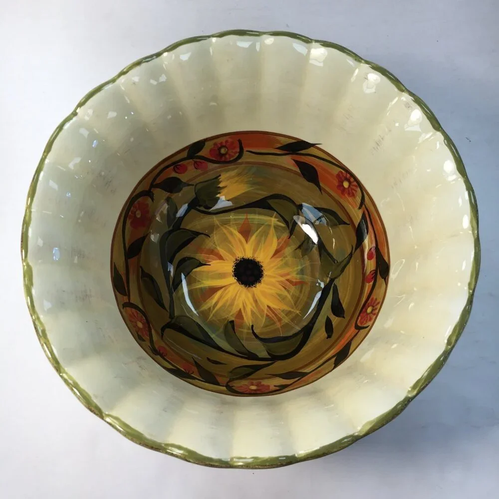 Certified International 11 Inch Sunflower Mixing Salad Bowl Margaret Le Van